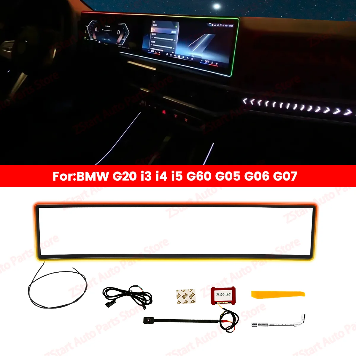 

11 Color LED Screen Light Ambient Light For BMW G20 G26 G60 G05 X5 G06 X6 G07 X7 M3 M4 i3 i4 i5 Series Car Monitor Display Part