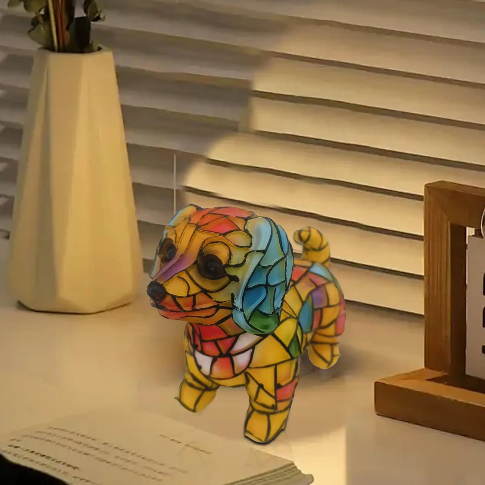 Lampu LED Corgis dan Lampu Pug Seri Anjing Seni Lampu Malam Resin Berwarna Lampu Malam Meja Prancis Dekorasi Meja Anjing Peliharaan Lucu