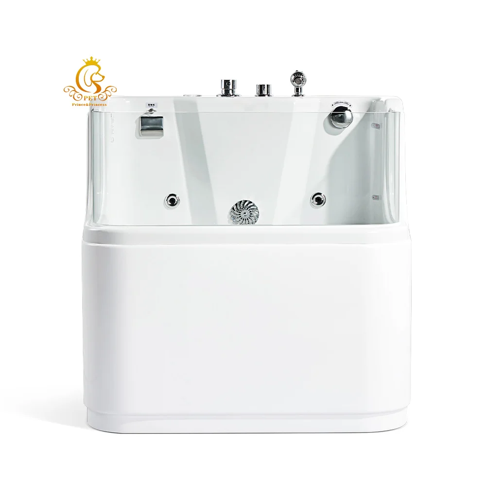 Bathtub Acrylic Dog Bathtub Surfing Massage Bathtub With Ozone And Colorful Lights For Pet Grooming