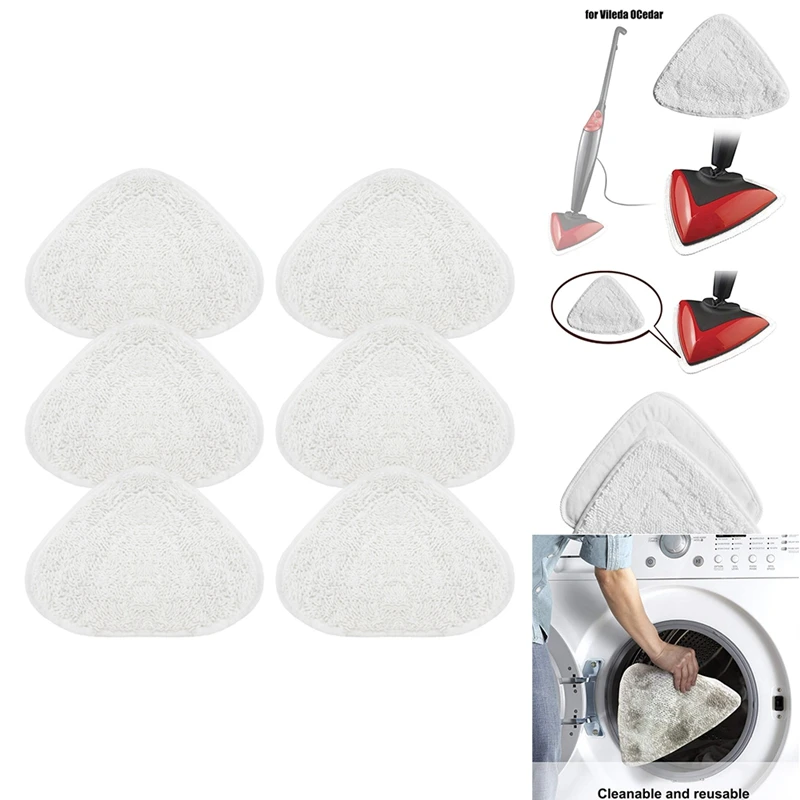 10PCS Steam Mop Pads For Vileda Ocedar Vacuum Cleaner Washable Reusable Triangle Mop Pad Cloth Cleaning Floor Tool Parts