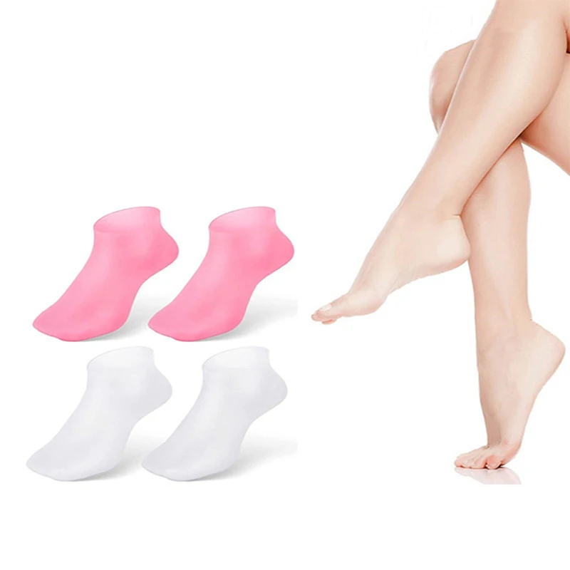 1 paio di maschera per i piedi in silicone anti crepa previene la secchezza maschera per la spa dei piedi calzini per pedicure guanti idratanti per la cura dei piedi