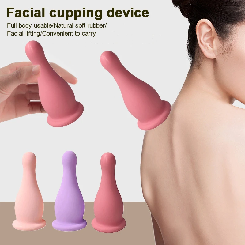 

Silicone Vacuum Cupping Massage Jars Anti Cellulite Massage Facial Suction Cups Face Neck Lift Skin Scraping Guasha Anti Wrinkle
