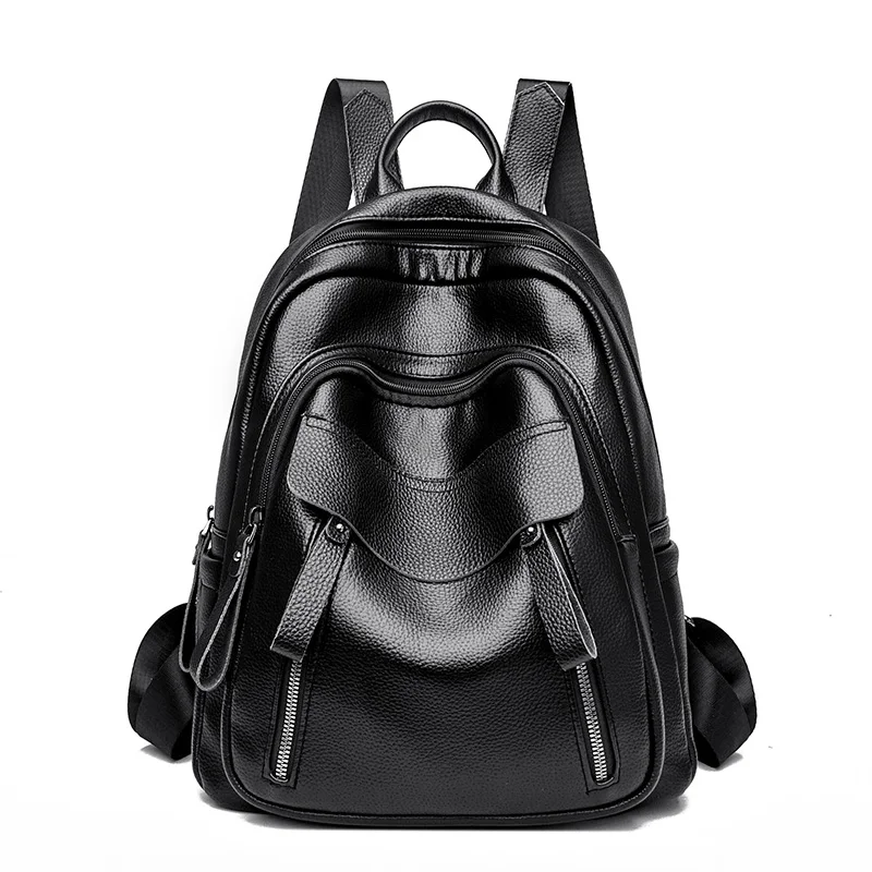 

Women's Trend Pu Leather Backpack Female Large-capacity Simple Style Rucksacks Ladies Fashion Casual Travel Knapsack Schoolbags