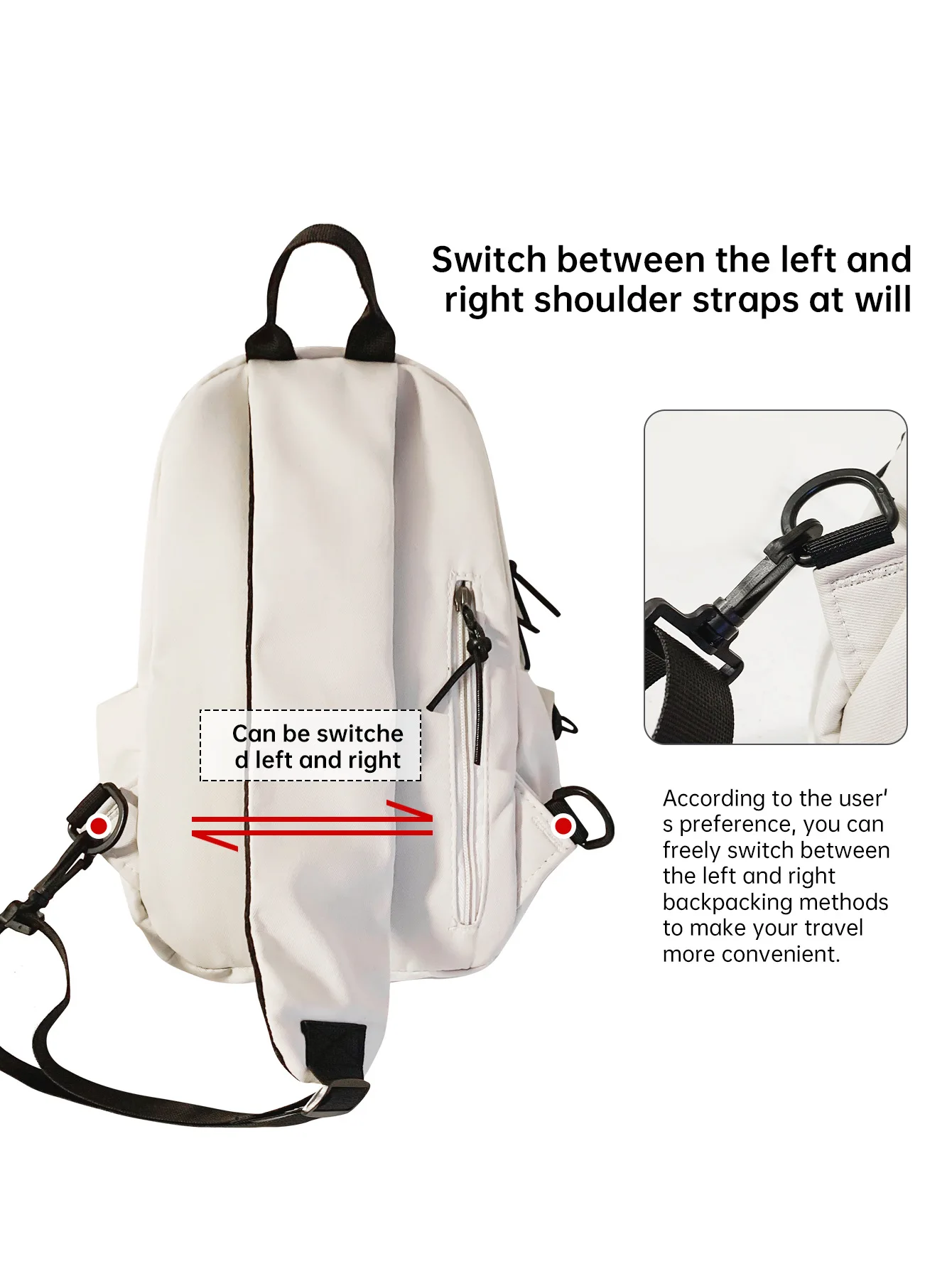 Brusttasche, Herren- und Damen-Umhängetasche, große Kapazität, ideal für Ausflüge, tragbare, vielseitige Umhängetasche für den täglichen Gebrauch. – Detail 4