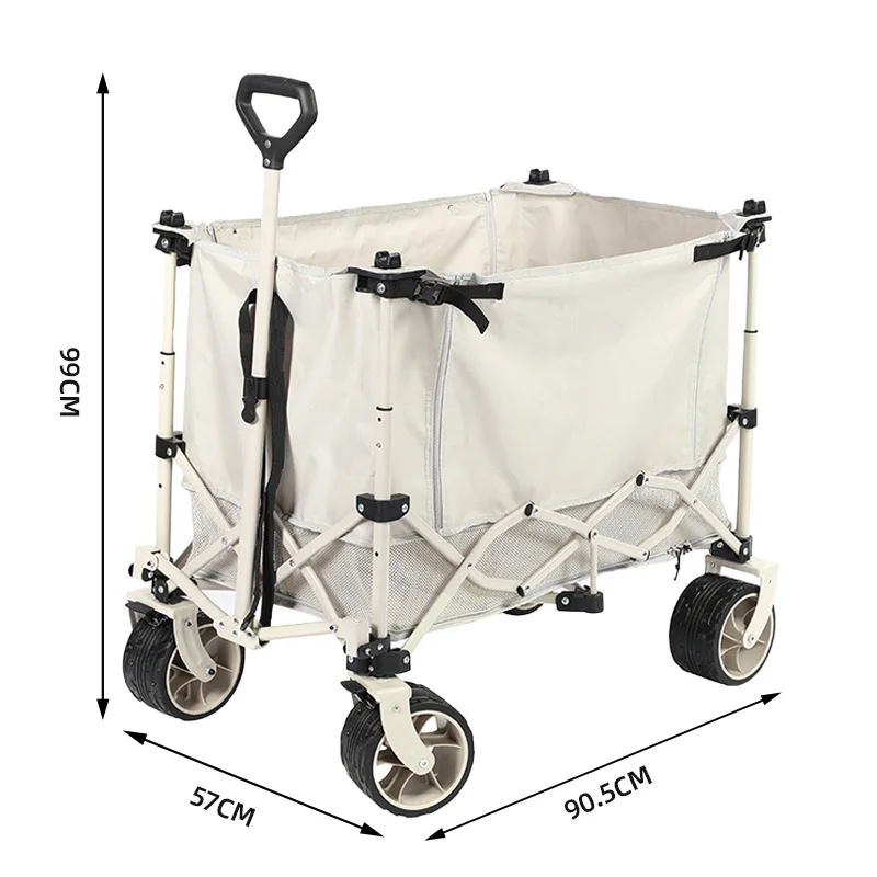 Portable picnic car Adjustable trolleybus with table lift Folding camper car Hand-pulled camper