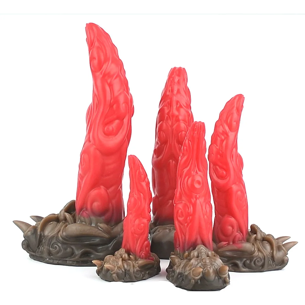 ELKKOST سيليكون الخيال الوحش اللسان تصميم بعقب المكونات حجم S M L XL XXL متعدد الألوان الشرج دسار مع شفط كأس الجنس لعب