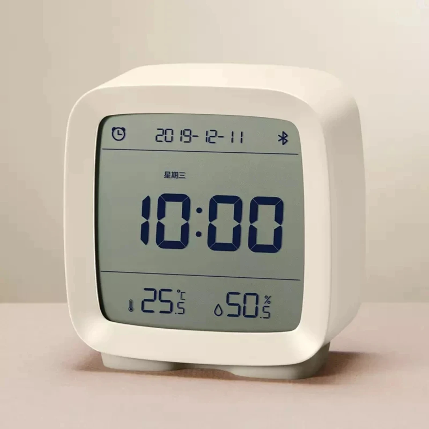 Qingping Smart Bluetooth Temperature Humidity Sensor LCD Alarm Clock Night Light Adjustable Nightlight Works With  APP