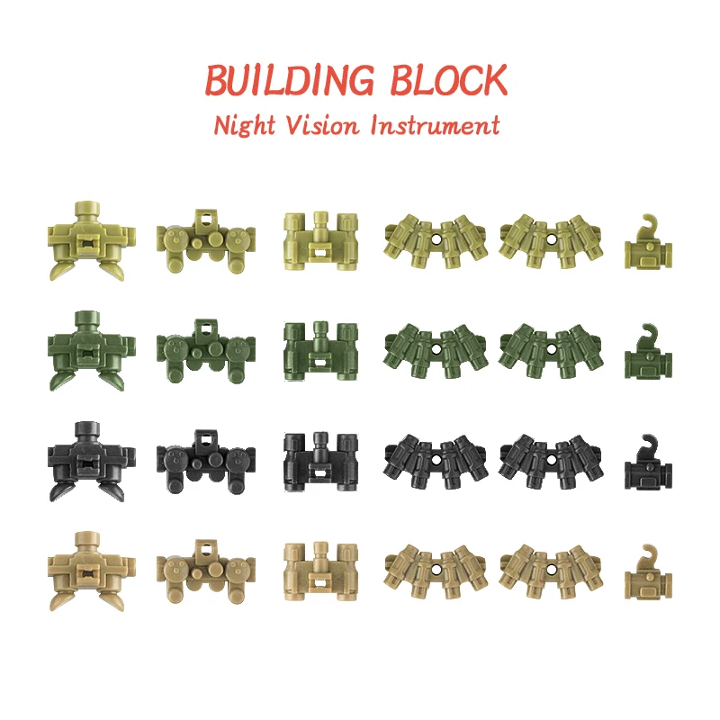 Small Particle Assembled Building Block Doll Wearing Accessories Model Night Vision Device Lens Helmet Special Soldier Toy