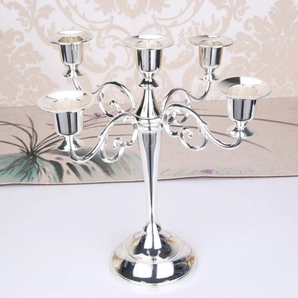 Candlestick Metal Romantic Holder 3/5-Arm Candle Dinner Nordic Style Metal Candle Holder Centerpieces For Holiday Wedding Decor