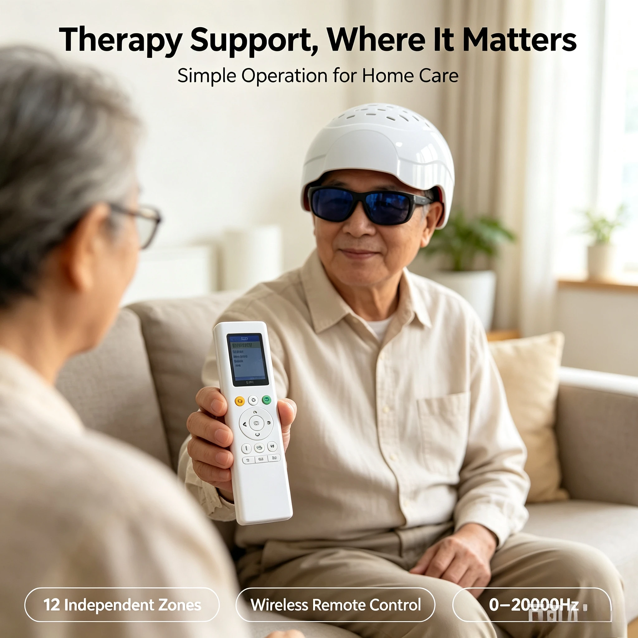 HLKGO Regain Mental Clarity After Concussion with LED Light Therapy Helmet, Supports Focus and Reduces Dizziness at Home