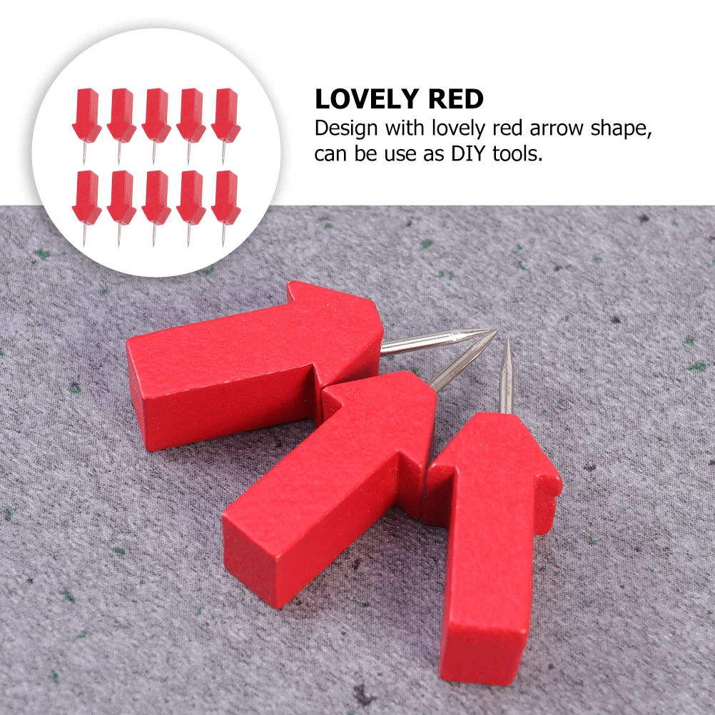 50 Pcs Thumbtack Practical Pushpins Decorative Thumbtacks Small Drawing Variety Arrow Red Office Wooden for Student Shaped