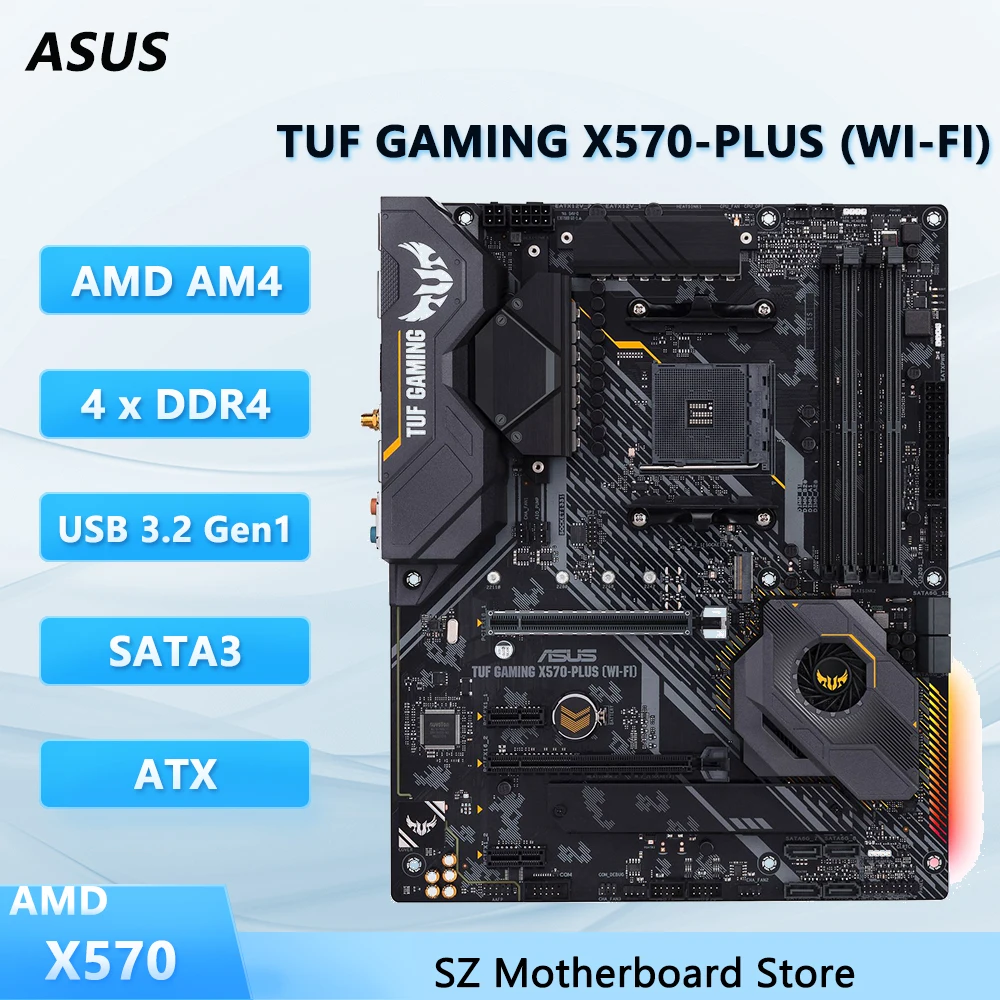 

Материнская плата ASUS TUF GAMING X570-PLUS WIFI AMD X570 AM4 с поддержкой Ryzen 5 5600X 7 5800X 9 5900X 5 3600 Процессор DDR4 M.2 HDMI ATX