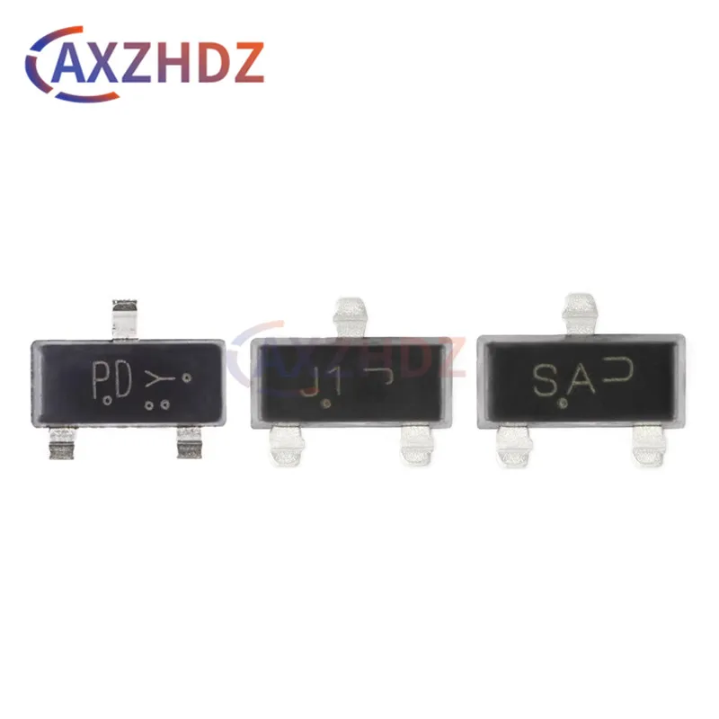 100 SZT. BSS138 J1 BSS123 SA BSS84 PD LBSS138LT1G SOT-23 130/200mA 50V 100V 170mA Tranzystory MOSFET mocy N-kanałowe SMD