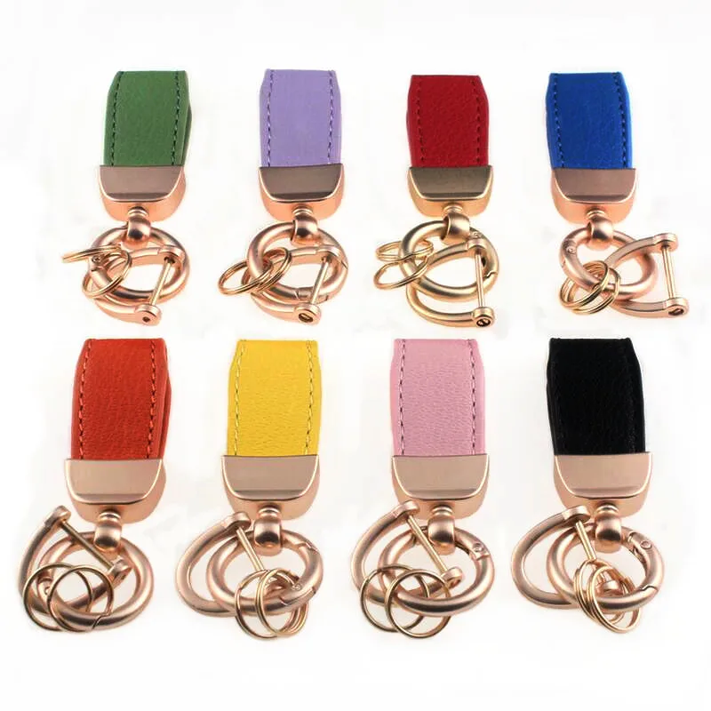 1pcs Detachable PU Leather Keychain Business Gift Leather Key Chain for Men Women Car Key Strap Waist Wallet KeyChains Keyrings