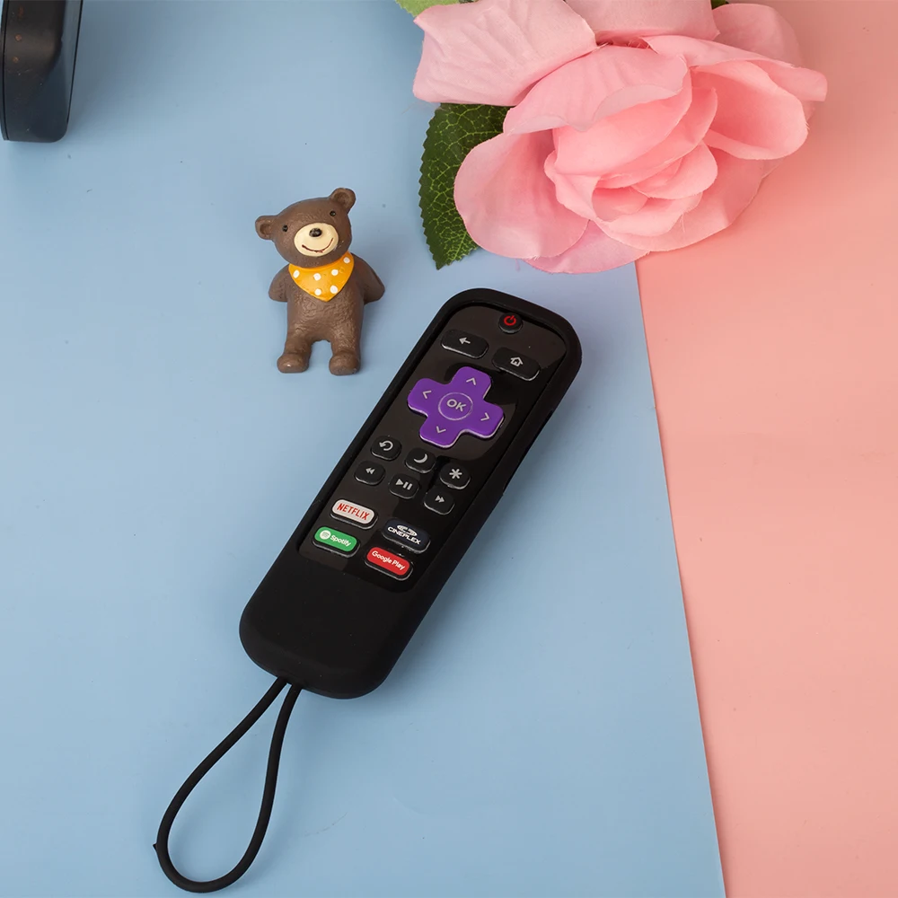 Silicone Cover Shock Proof Anti-Slip Case Fit for TCL Roku TV Steaming Stick 3600R 3800/3900 Roku Voice Remote Controller