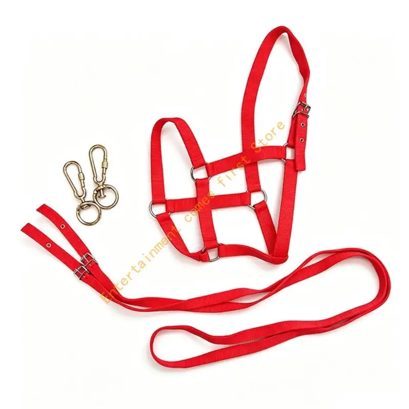 Nylon Horse Halter with Adjustable Webbing Positioning Comfortable for Handling 55KD