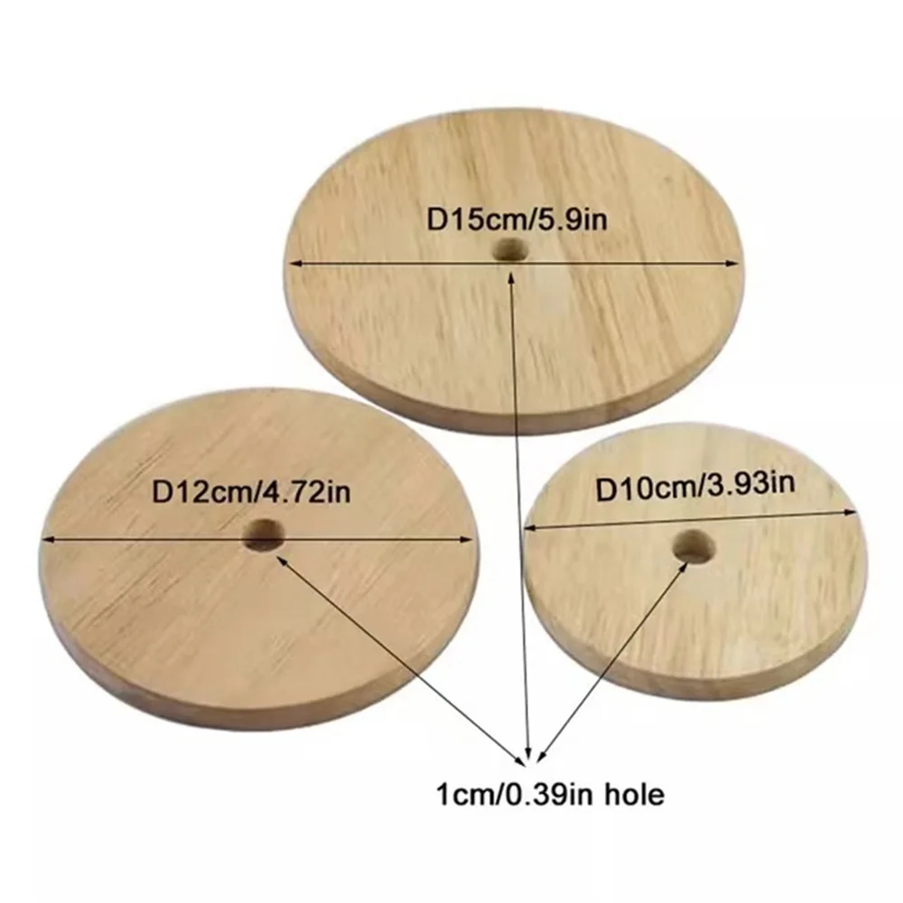 Wood Table Lamp Base, High quality Round/Square 100/120/150mm Solid Wood Display Lamp Base Light Parts Stand for DIY Table Lamp