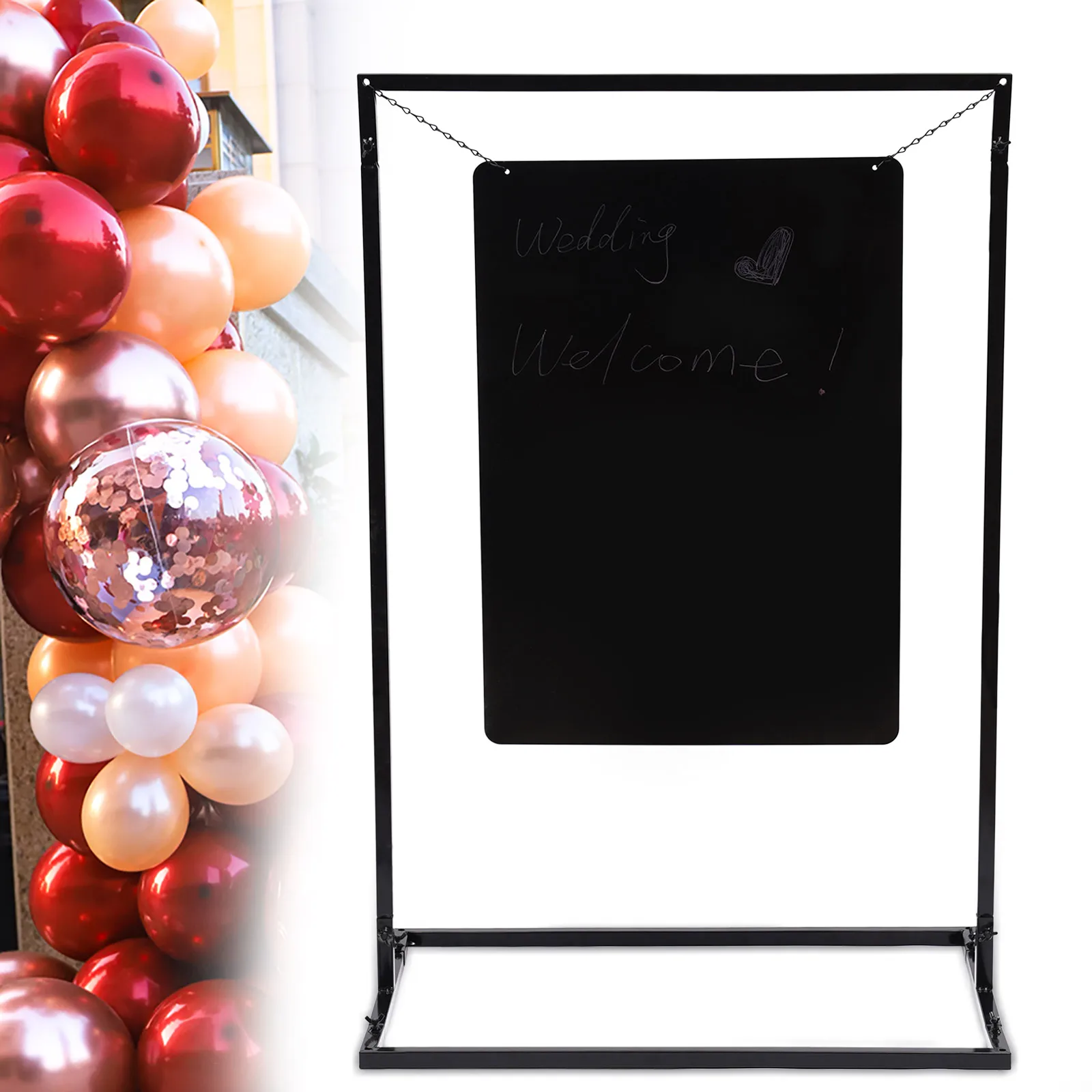 Black 50X70cm Wedding Welcome Sign Arch Stand Advertising Rack Wedding Sign Stand