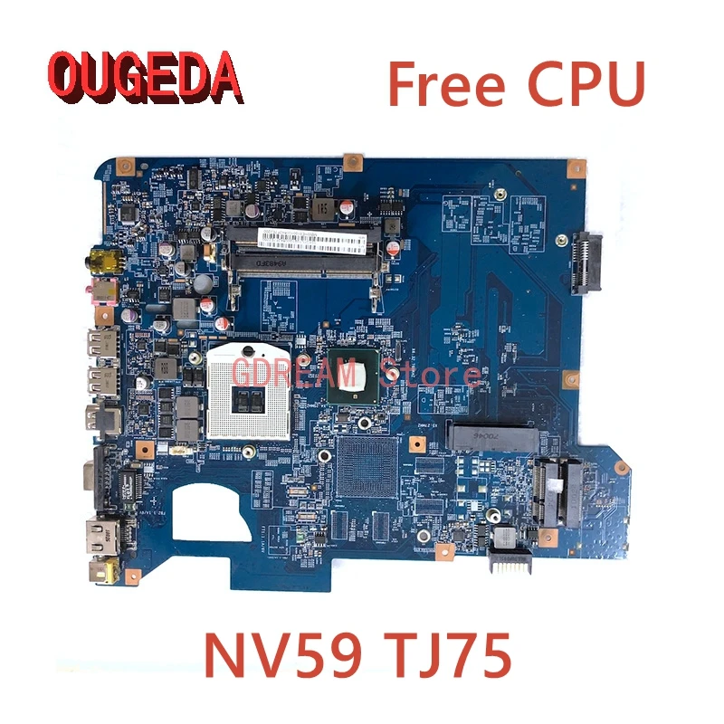 

OUGEDA 48.4CH01.01M MBWHE01001 MB.WHE01.001 Laptop Motherboard For Gateway NV59 TJ75 MAIN BOARD HM55 DDR3 Free CPU full tested