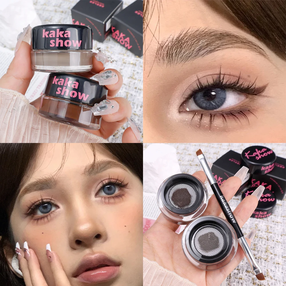 Brown Black Eyebrow Cream Enhancers Waterproof Long-lasting Air-cushion Dye Brows Gel Tinted Makeup Liquid Eyebrows Cosmetics