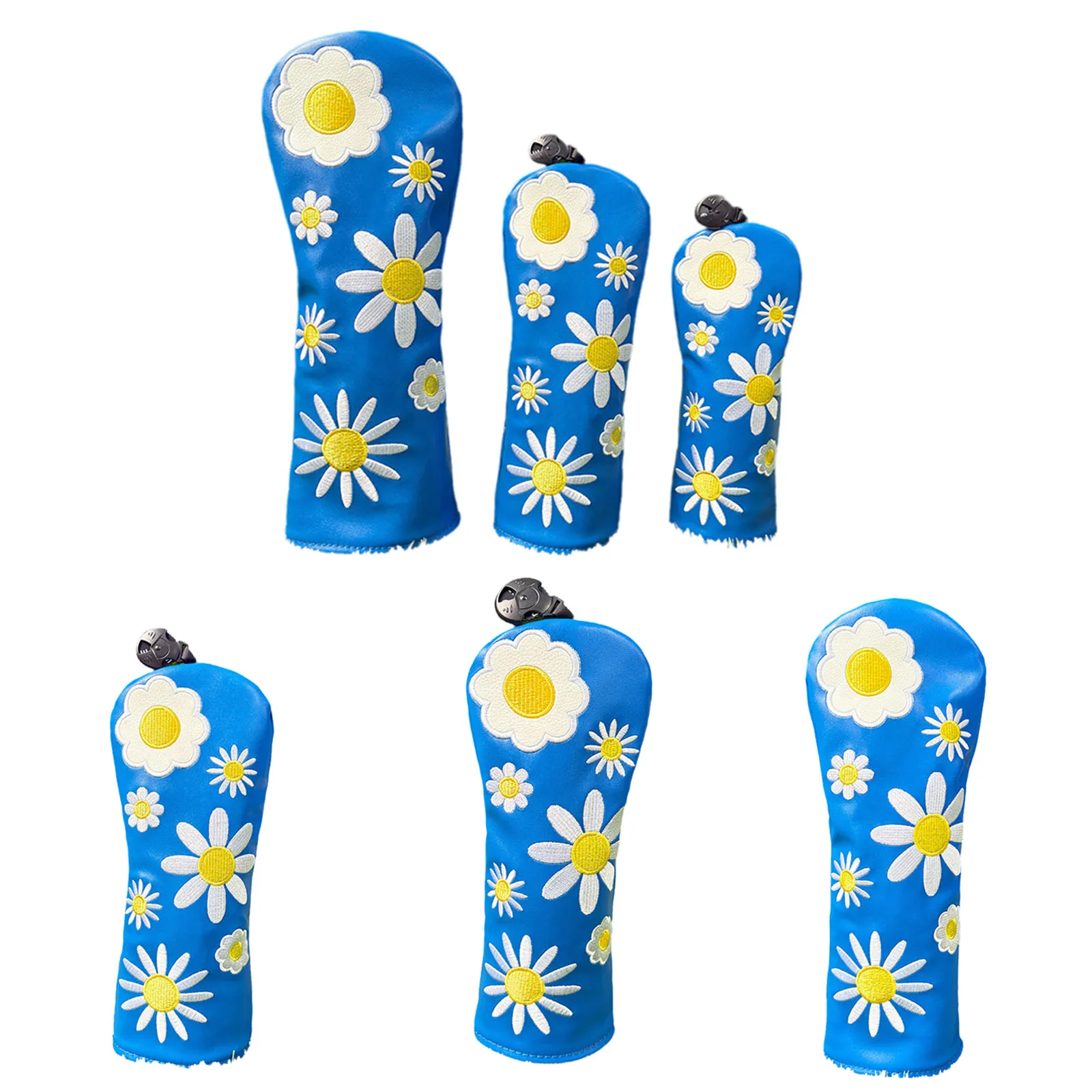 

Embroidered Golf Club Head Cover PU Leather Headcover with Soft Lining for Golfing Training Competition