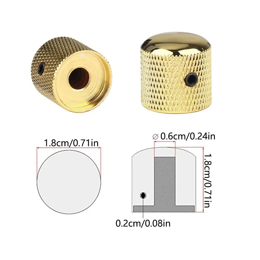 4 Pcs High Grade Metal Guitar Knobs Durable Easy To Use Guitar Brass Potentiometer Sturdy Enhanced Tone Control