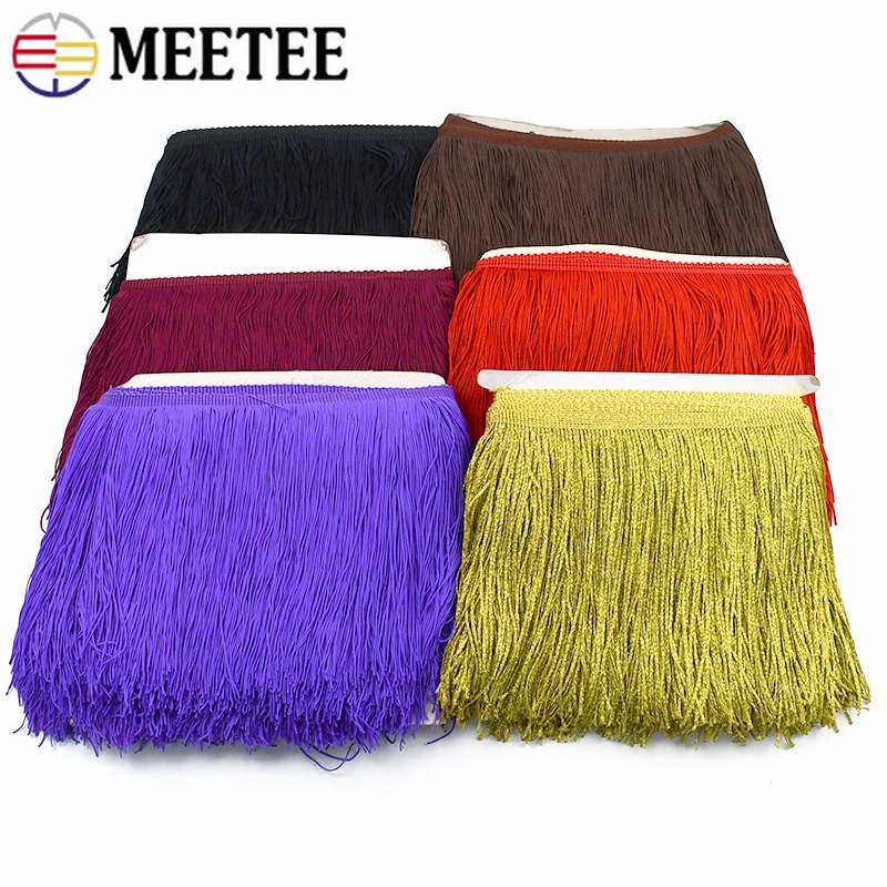 

1-5M Meetee 20cm Long Tassel Fringe for Sewing Curtain Latin Dress Trim Lace Ribbon Clothes Decoration Trimming DIY Accessories