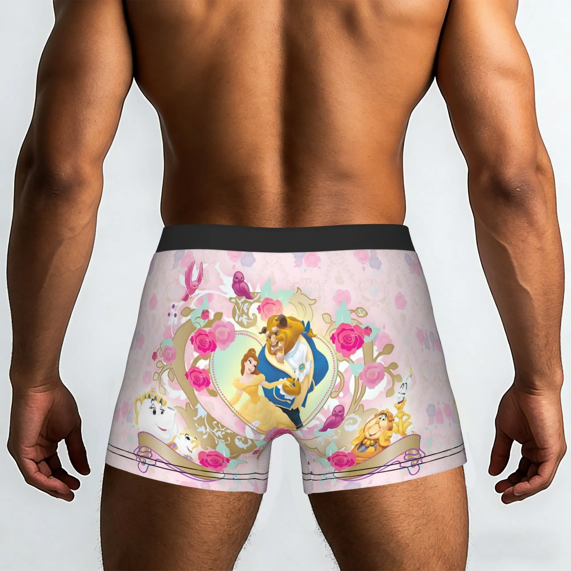 Custom Beauty Anime And The Beast Underwear Men Stretch  Boxer Briefs Shorts Panties Soft Underpants For Male