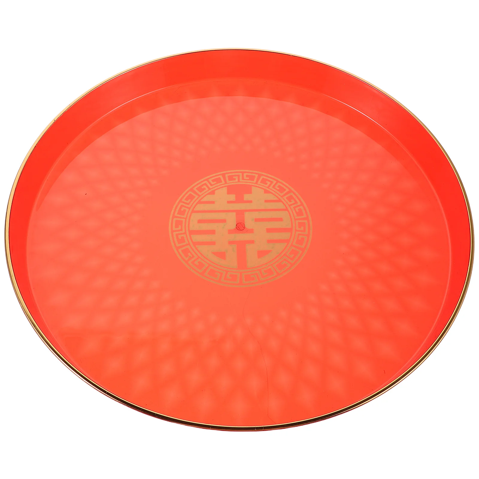 

Round Wedding Tray with Chinese Happiness Symbol Elegant Acrylic Tea Serving Plate Fruit Jewelry Display Decorative Wedding