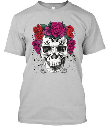 

Sugar Skull With Футболка с цветами, Сделано в США, размер от S до 5XL