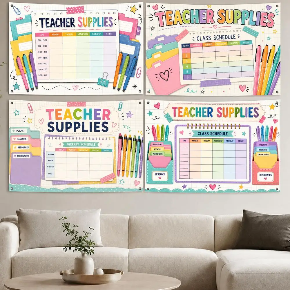 Course schedule folder and colored pens Flags Aesthetic Wall Tapestry Printed Wall Hanging Living Room Party Outdoor Decor