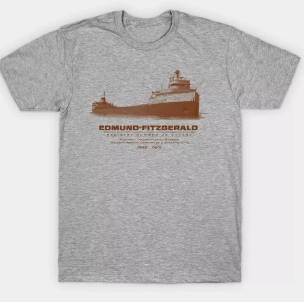 VTG Edmund Fitzgerald GORDON LIGHTFOOT Shirt Classic Gray