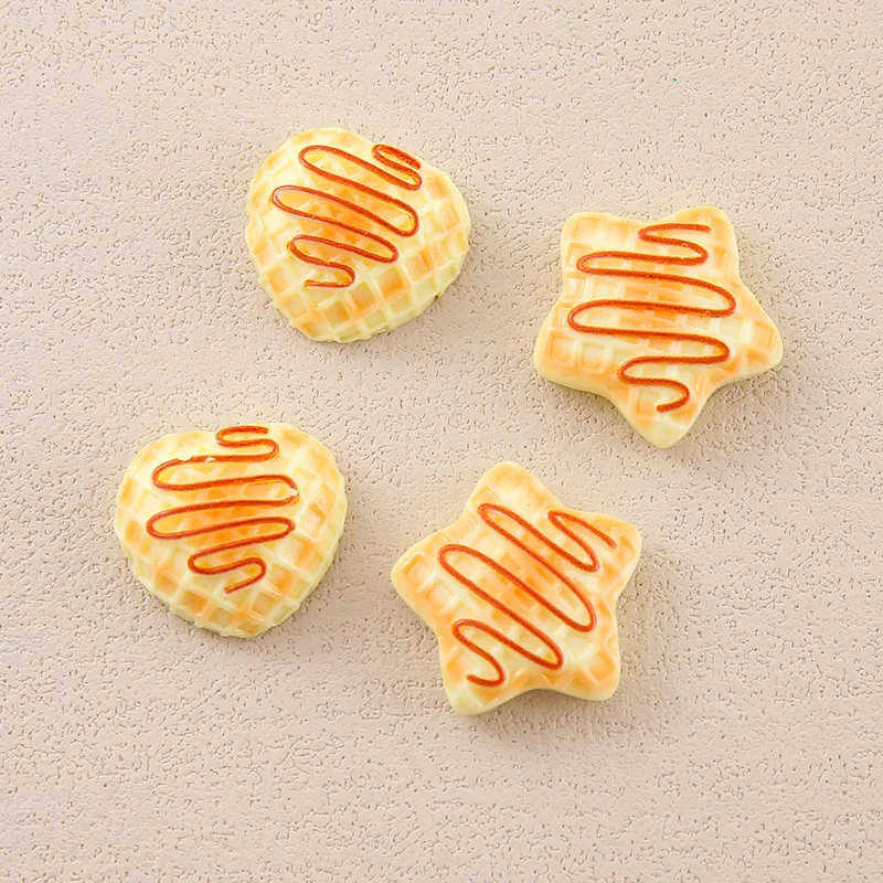 

5pcs Yellow Biscuits Love Resin Flatback Cabochons DIY Jewelry Accessories Handmade Mobile Phone Case Charms Hairpin Material