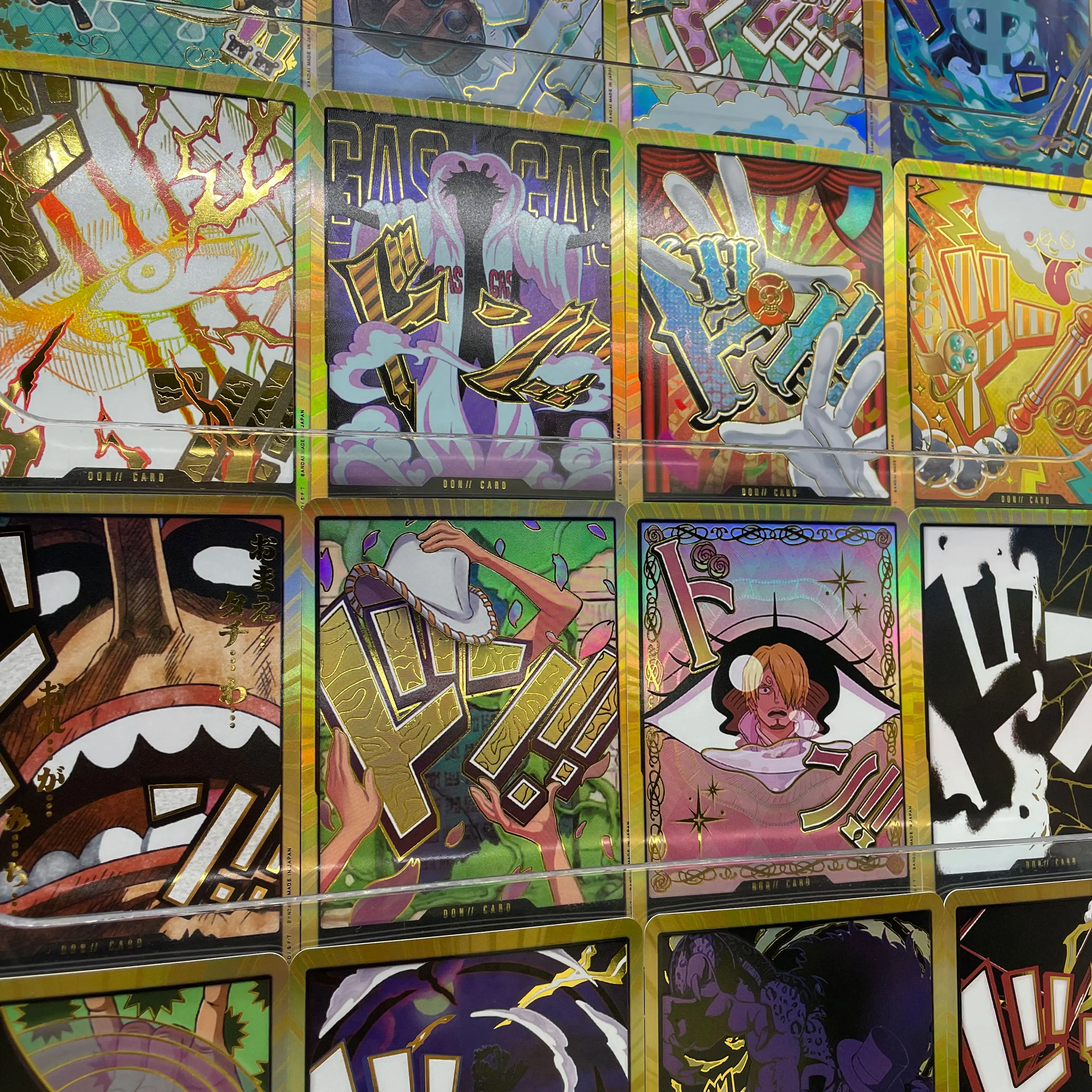 30pcs/set DIY OPCG Versi Bahasa Inggris PRB-02 Permainan Kartu Koleksi Golden Box DON Card Monkey D. Luffy Kozuki Kartu Koleksi Berlapis Emas
