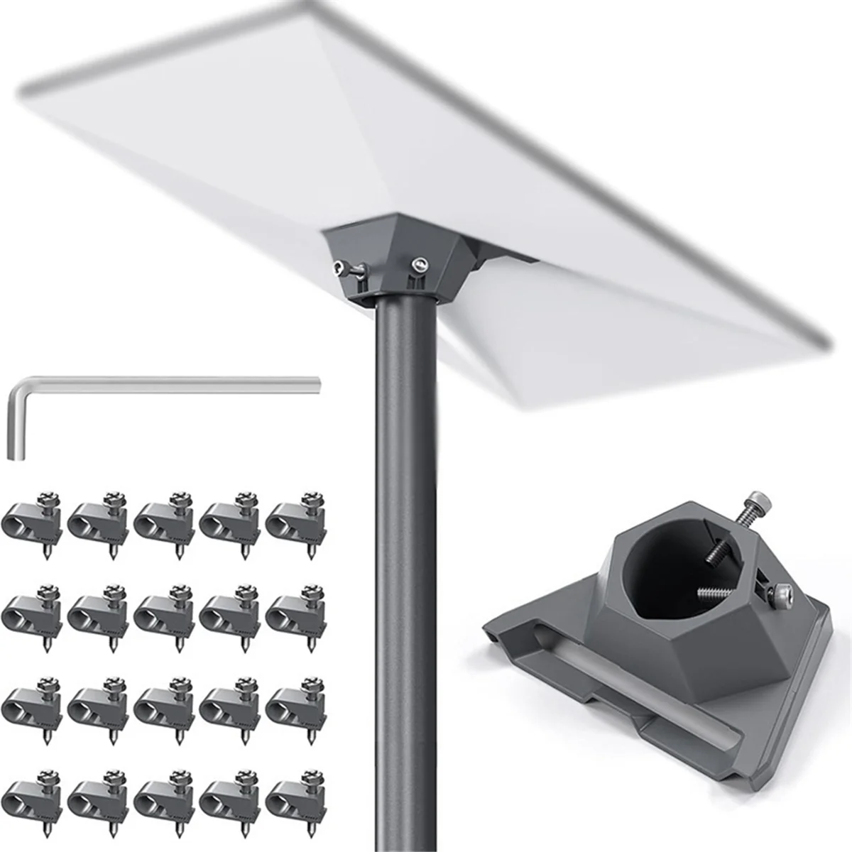 EULM For Starlink Gen 3 Pipe Adapter Aluminum Roof Mount Stand Fixed Connector with Wrench and Cable Clamps for StarLink