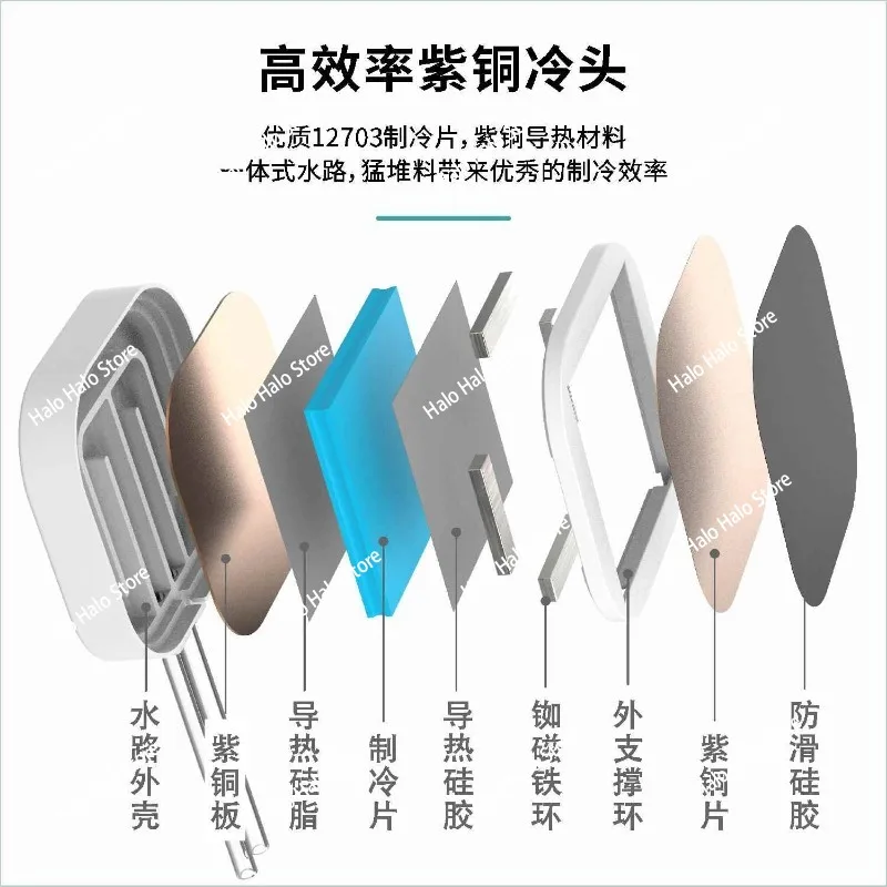 DIY Water Cooled Liquid Cooled Semiconductor Mobile Phone Tablet Magnetic Radiator High Power Game LIVE Ice Cooling Case