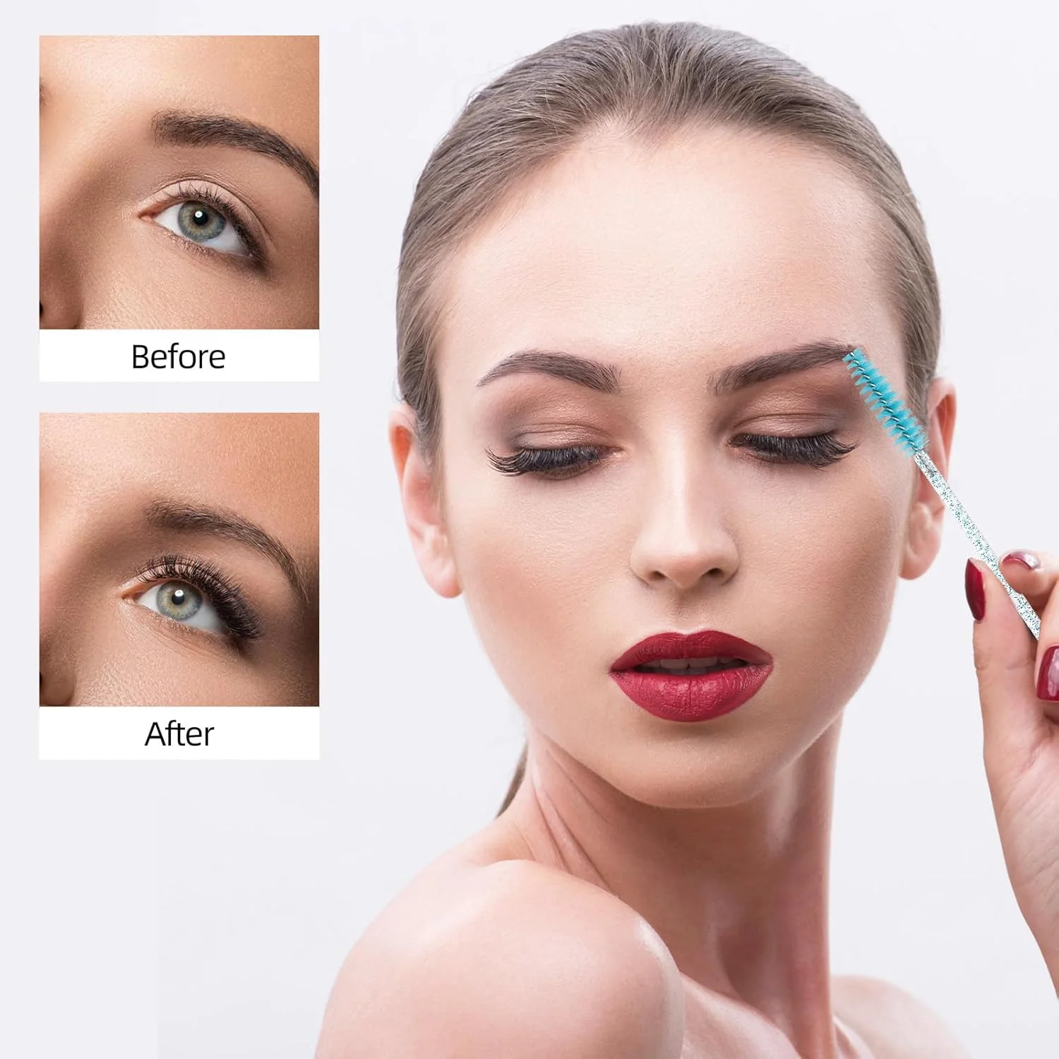 Brosses à cils jetables, outil d'extension de faux cils, brosse à sourcils, baguettes de Mascara, applicateur, bobines, outil de maquillage, 50 pièces