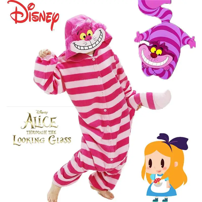 Disney Alice In Wonderland Animation Cheshire Cat One-Piece Pajamas Parent-Child Costume Cosplay Party Costume Children Pajama