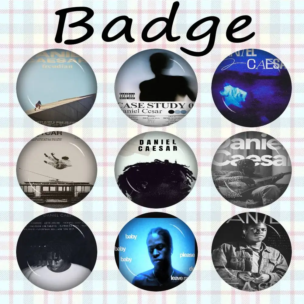 opular Singer D-Daniel Caesar Anime Button Pin Handmade Brooch For Clothes Cartoon Badge Backpack Decoration Jewelry Accessories