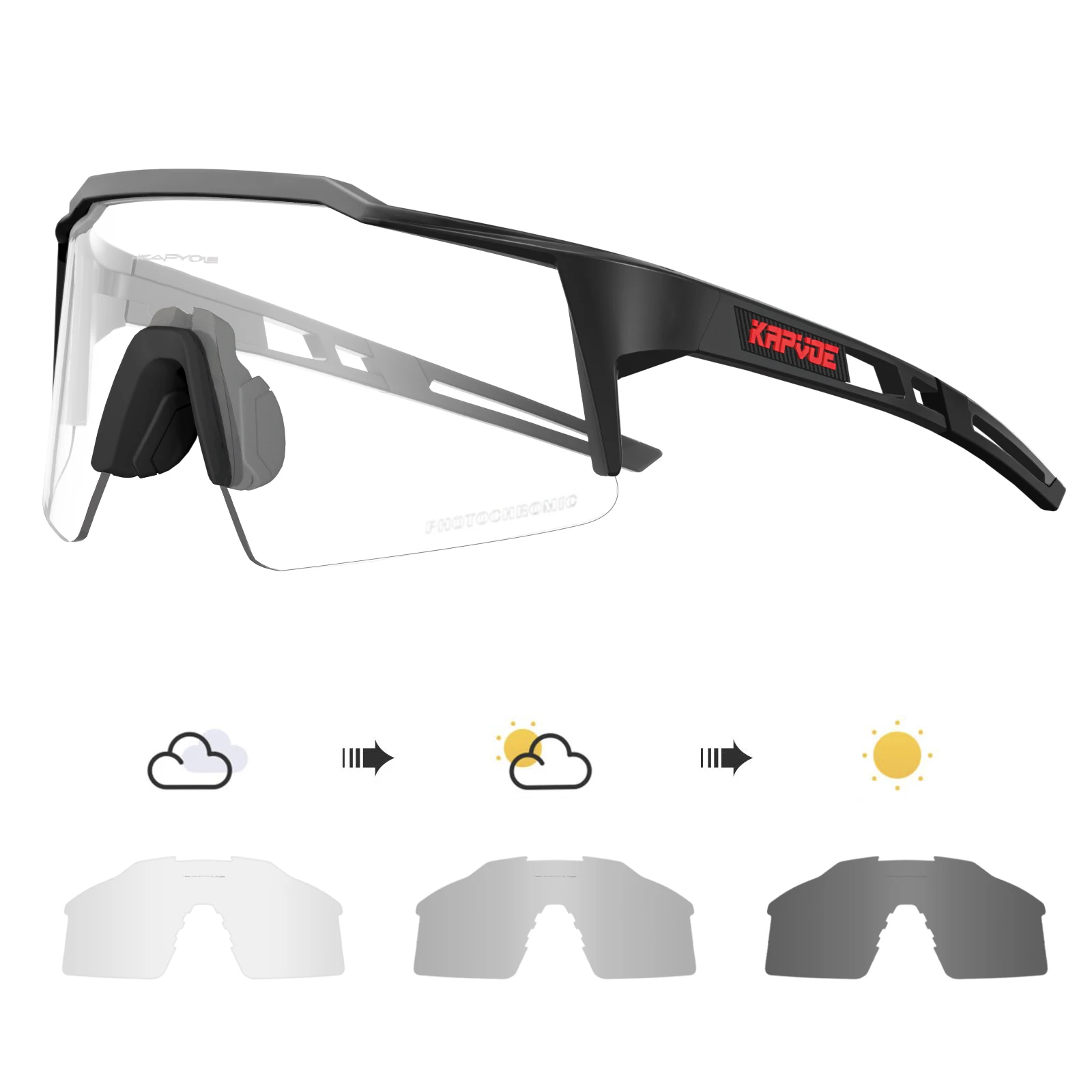 Kapvoe Fotochromische Fietsen Zonnebril Voor Mannen Cycl Bril Mountainbike Bril Vrouwen Outdoor Sport Hardlopen Uv400 Brillen Brillen