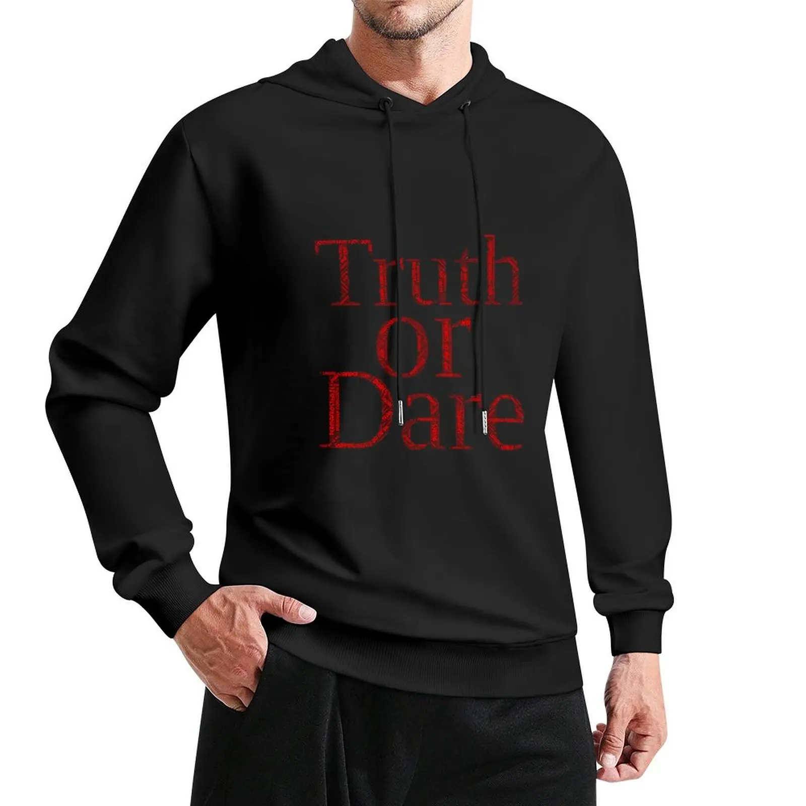 

Truth or Dare Calligram Pullover Hoodie autumn clothes korean style clothes graphic hoodies