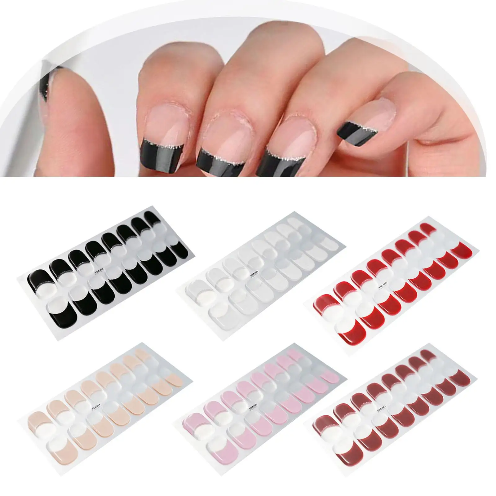 Bandes d'ongles en Gel semi-durci pour femmes et filles, enveloppes d'ongles en Gel semi-durci pour Salon
