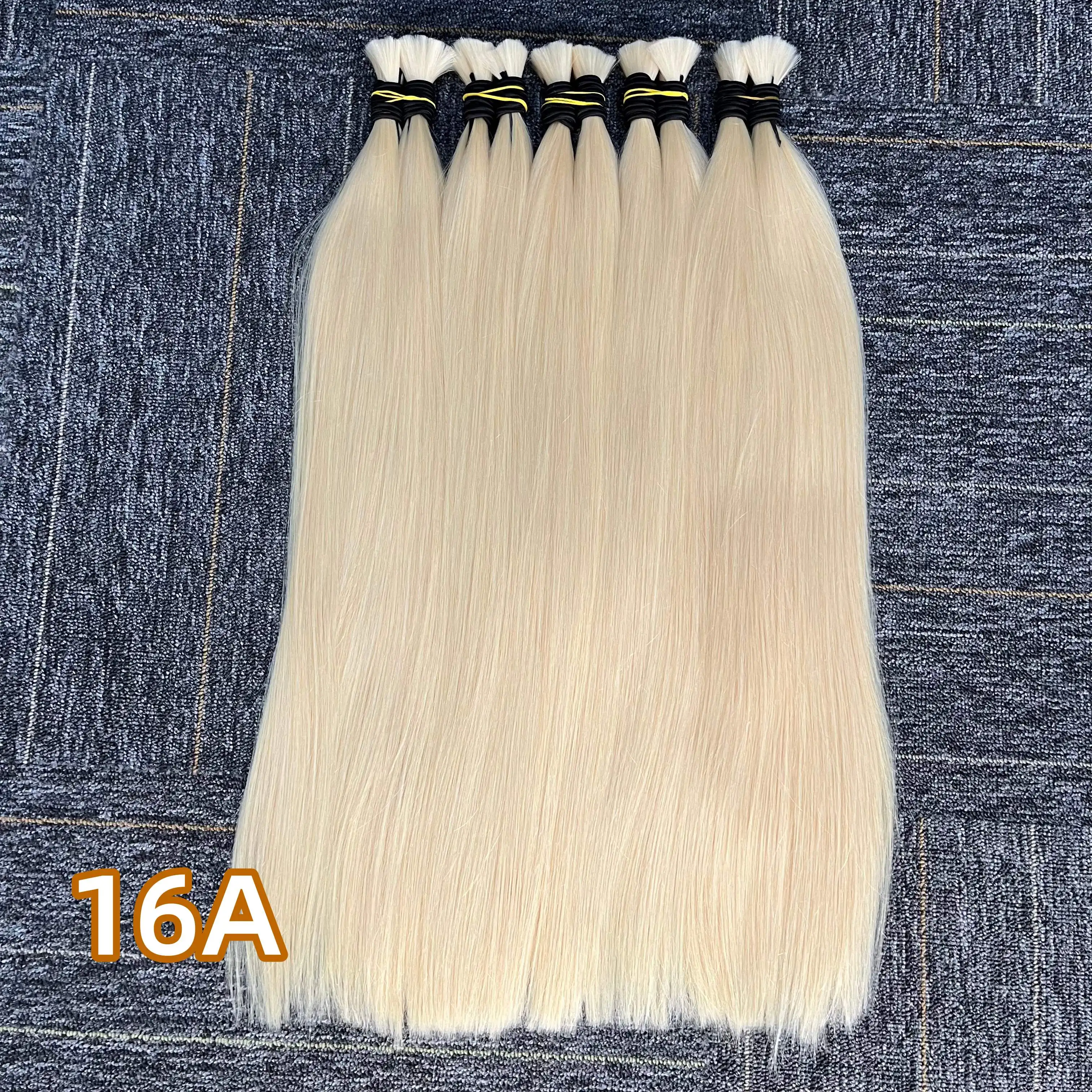 16A الشعر لا لحمة وصلات شعر عذراء الشعر البشري السائبة حزم الشعر لتضفير شعر الإنسان مستقيم الشعر للتضفير #2