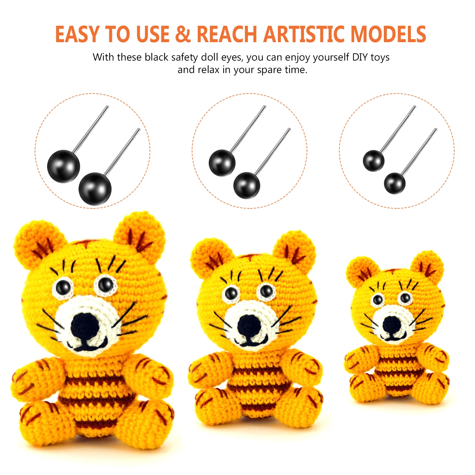 

300Pcs Glass Eyes Premium Plastic with Steel Needles for Craft Projects DIY Safety Eyes Realistic Look for Clay Felting Knit