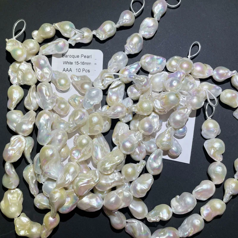 

10-17mm 3A High Quality Natural Freshwater Pearl Baroque Irregular Teartail Pearls Natural White for Ladys Handmade DIY Jewelry