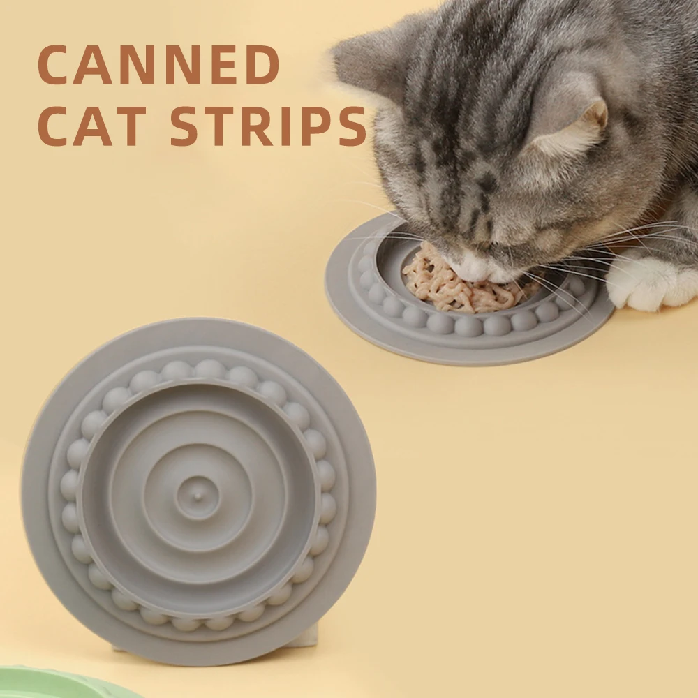 Round Slow Feeder Food Mat Silicone Non-Slip Pet Wet Food Bowl Cat Strips Lick Plate Pet Supplies Colorful Puppy Feeding Plates