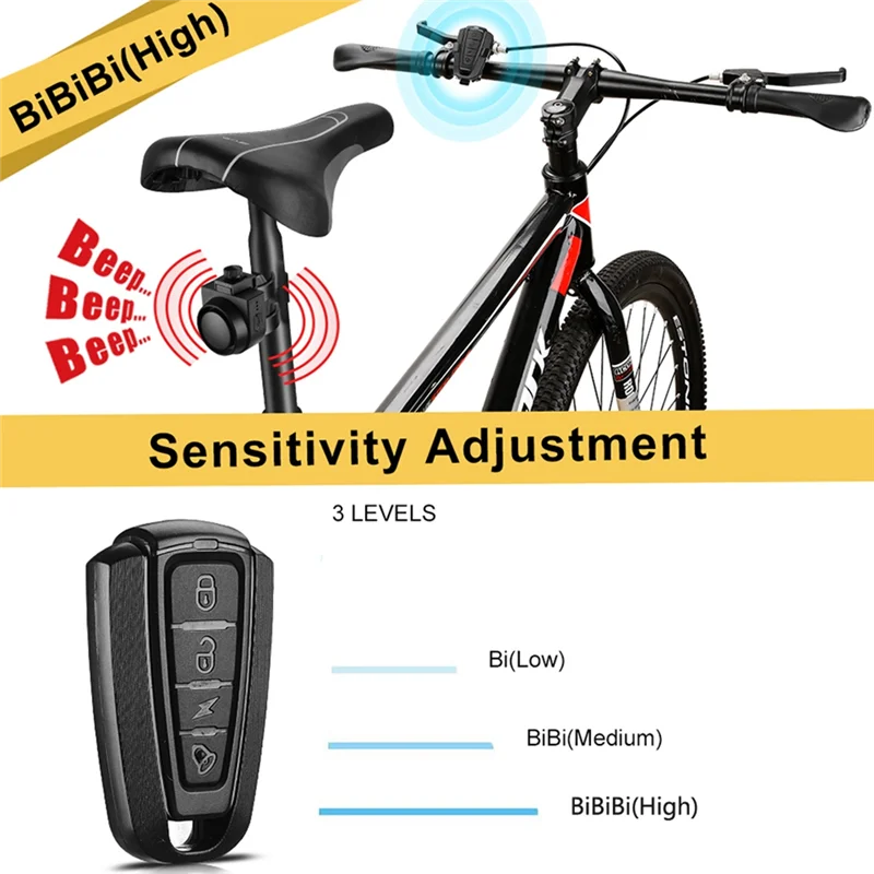 USB Charging Remote Control Motorcycle Electric Bicycle Security Burglar Alarm High And Low Temperature Resistance