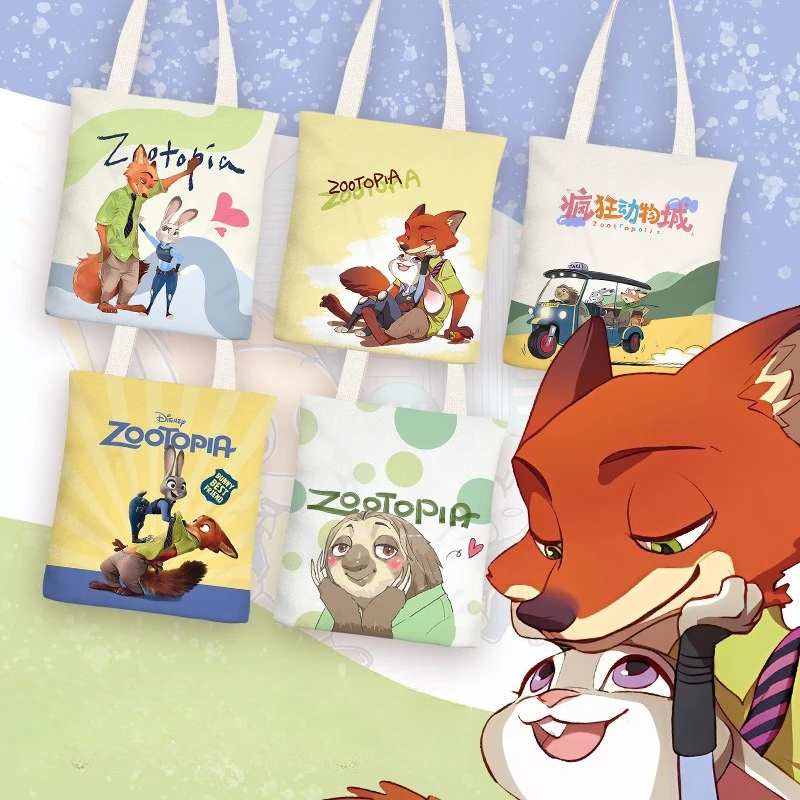 

Disney Zootopia милый мультфильм аниме принт сумка на плечо повседневная пригородная парусиновая сумка для девочек подарок на день рождения