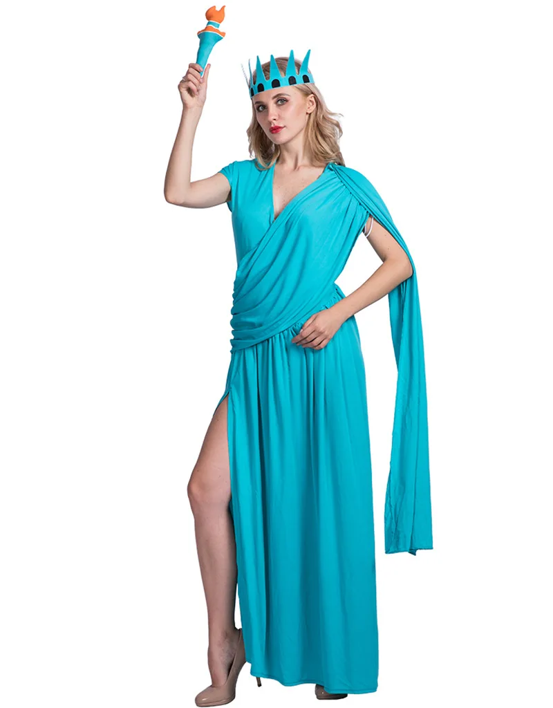 Loween Estátua de Liber Godd Traje Feminino Faion Torch Traje Desempenho de Palco Tradicional Roupa Étnica Chinesa