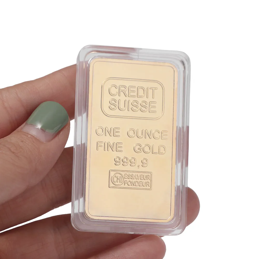 Commemorative Coin Fine Gold Gold Plated Bullion Bar Modern Replica Swiss Bank Gold Bullion Bar Funny Commemorative Coin Home